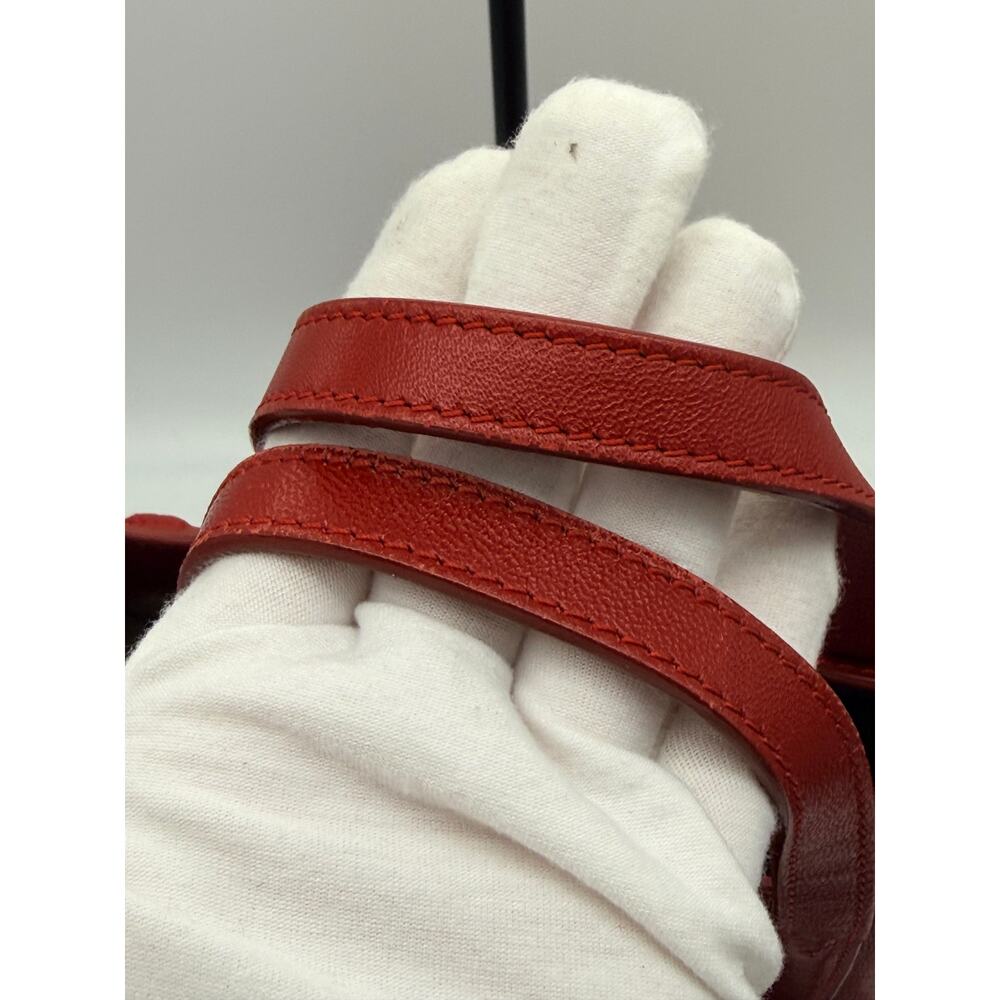 Authentic Jimmy Choo Barra Bucket/Tote | Red Nappa Leather - Picture 15 of 16